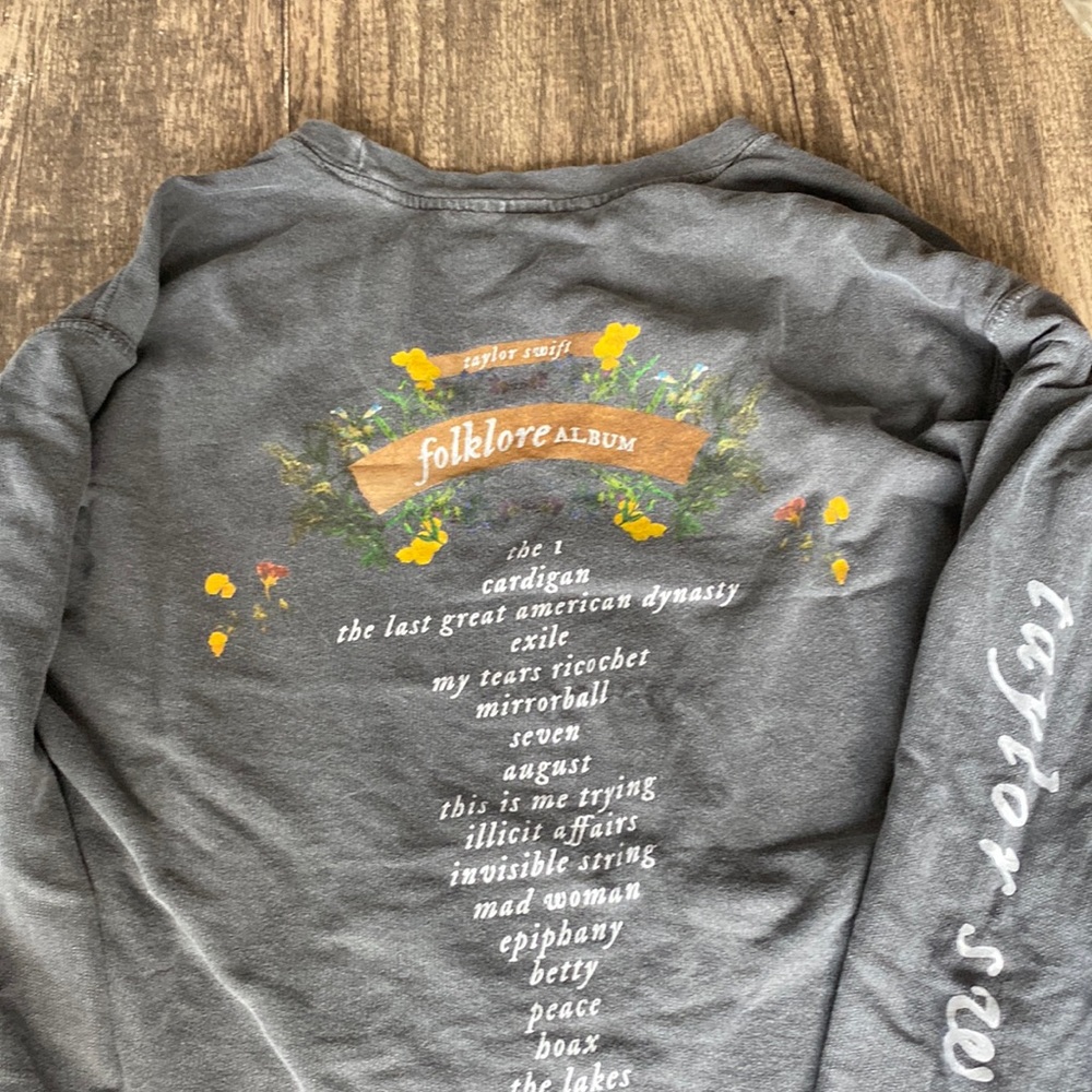 Taylor Swift Folklore Album Tracklist Lightweight Sweatshirt